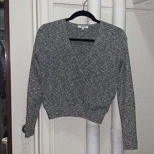 Knit cross front v-neck